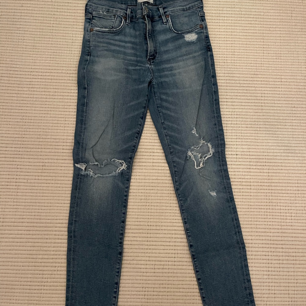 AGOLDE light blue ripped skinny jeans